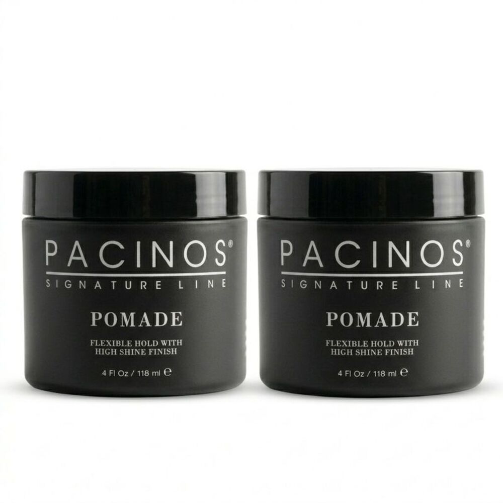 Pacinos Pomade Flexible Hold with High Shine Finish 4 Oz (Pack of 2)